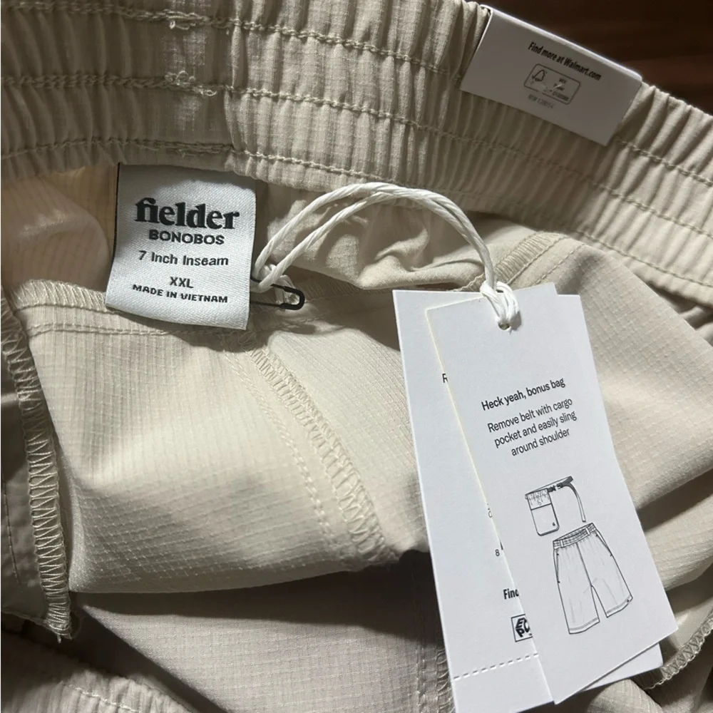 Bonobos Fielder XXL Men’s Utility Shorts 7” Inseam Beige Cream Belt Cargo Pocket